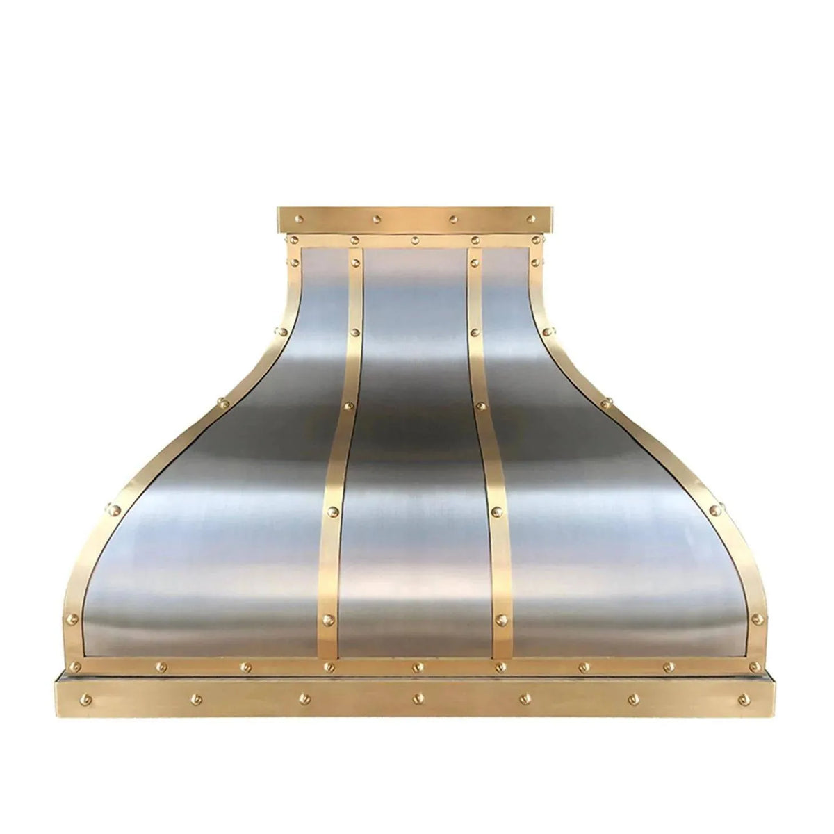 Fobest Brushed Stainless Steel Range Hood with Brass Straps FSS-2-Stainless Steel Range Hood-Fobest