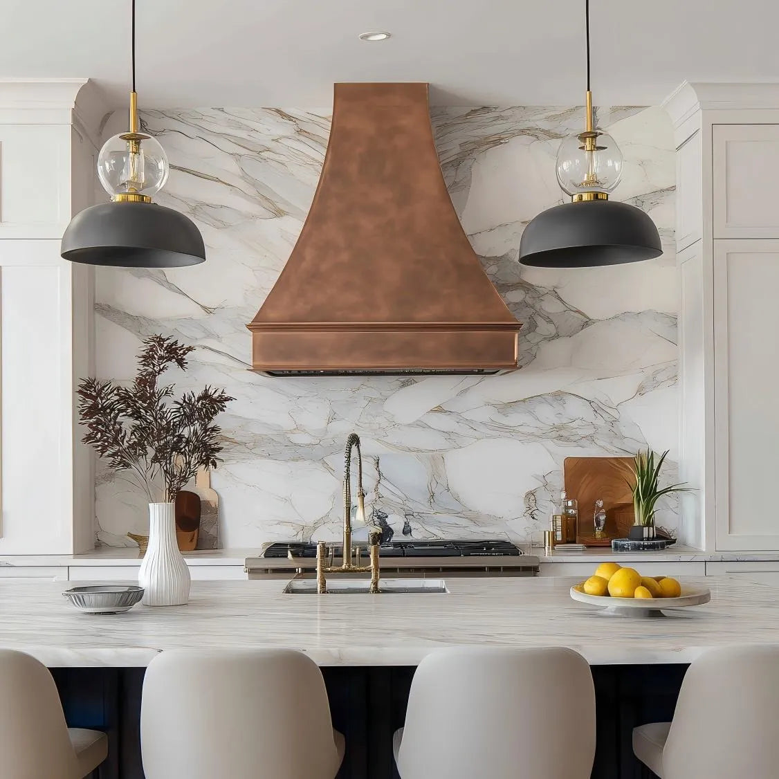 Fobest Classic Copper Range Hood with Chimney Design -FCP-281-Copper Range Hood-Fobest