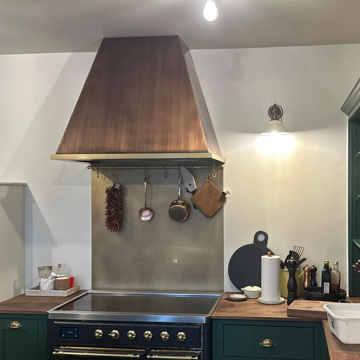 Fobest Copper Custom Range Hood with Brass Band Bottom FCP-136-Copper Range Hood-Fobest