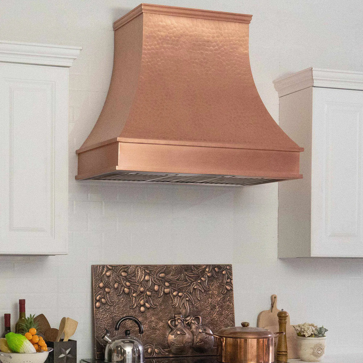 Fobest Copper Custom Range Hood with Hammered Finish FCP-64-Copper Range Hood-Fobest