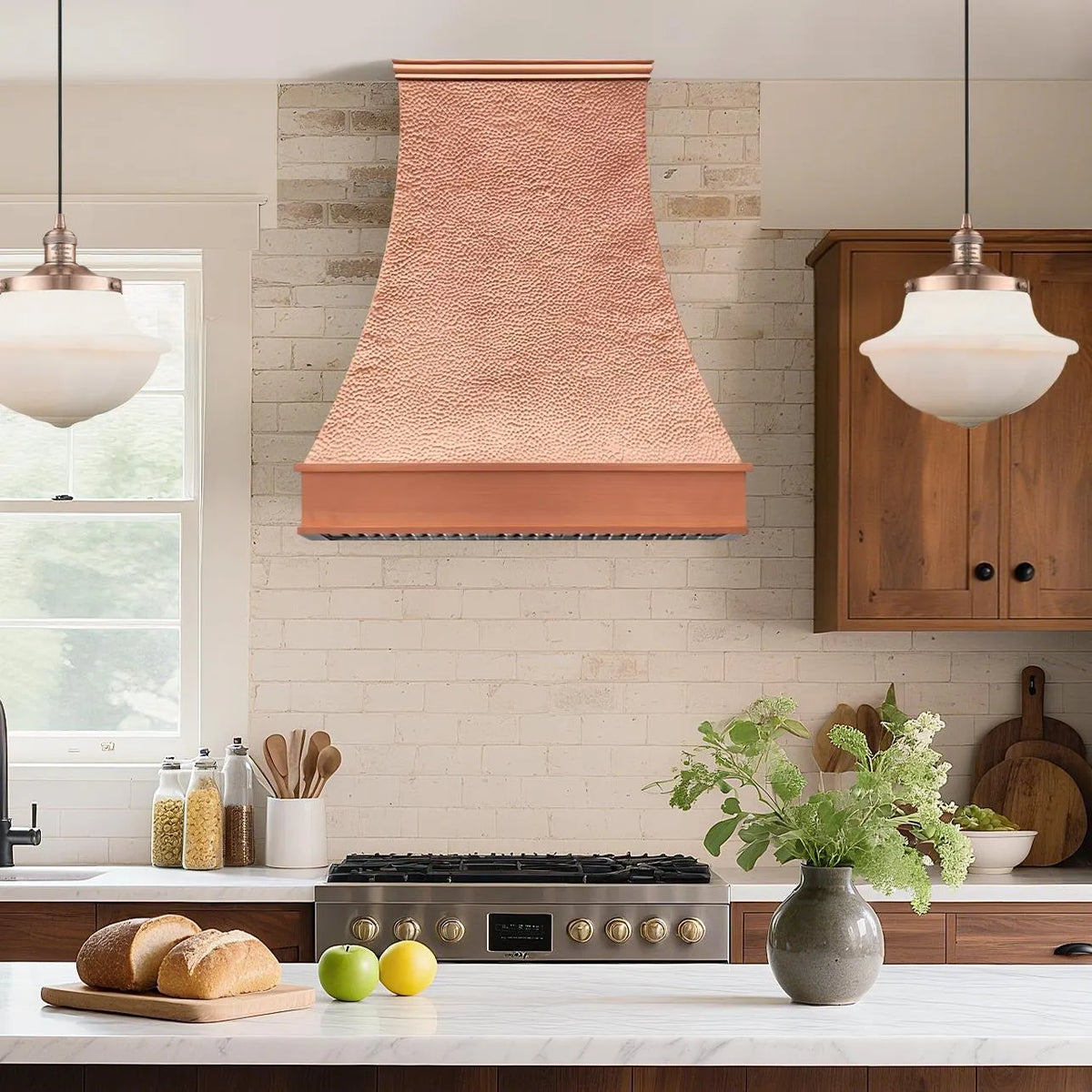 Fobest Copper Custom Range Hood with Hammered Finish FCP-64-Copper Range Hood-Fobest