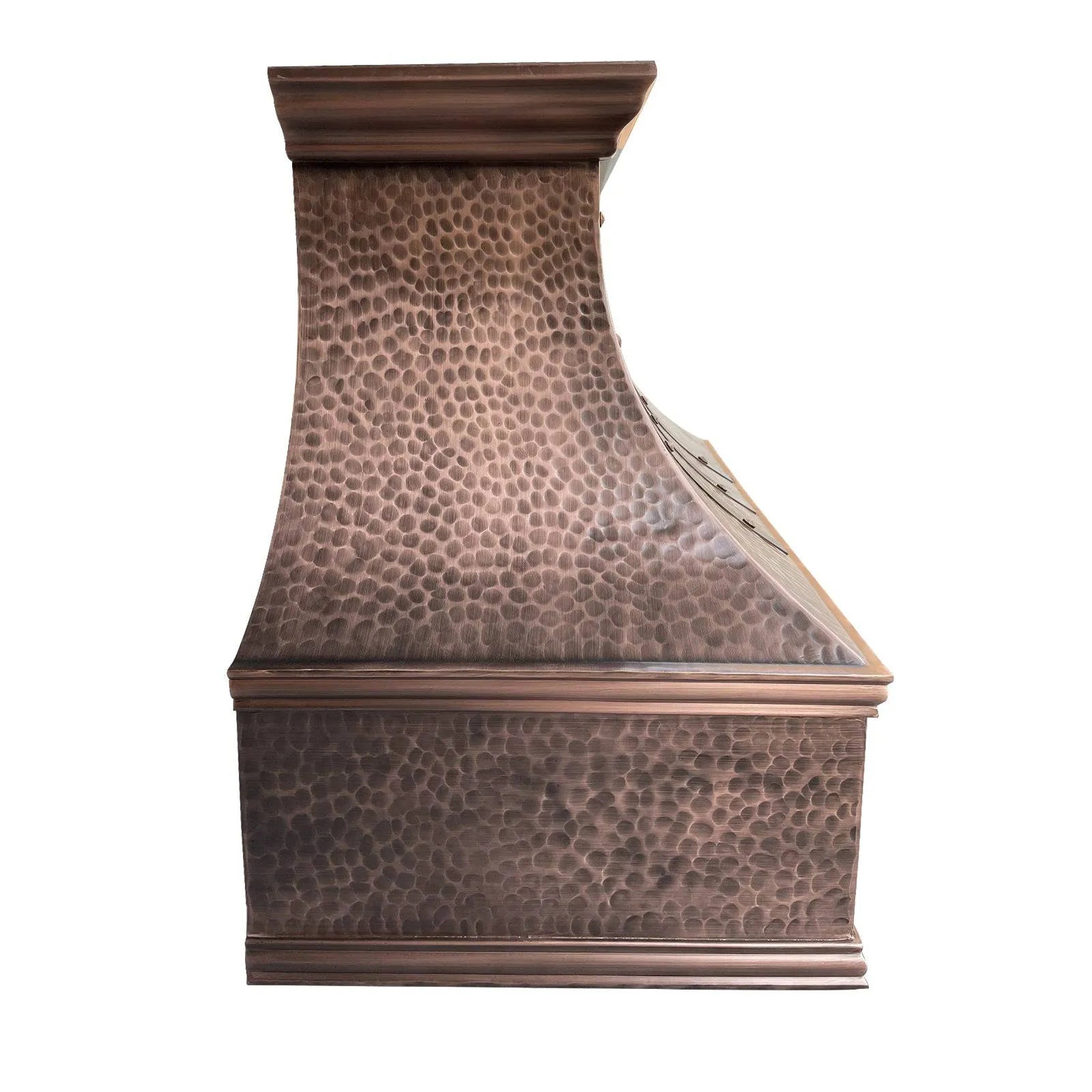 Fobest Copper Custom Range Hood with Three Vertical Straps FCP-97-Copper Range Hood-Fobest