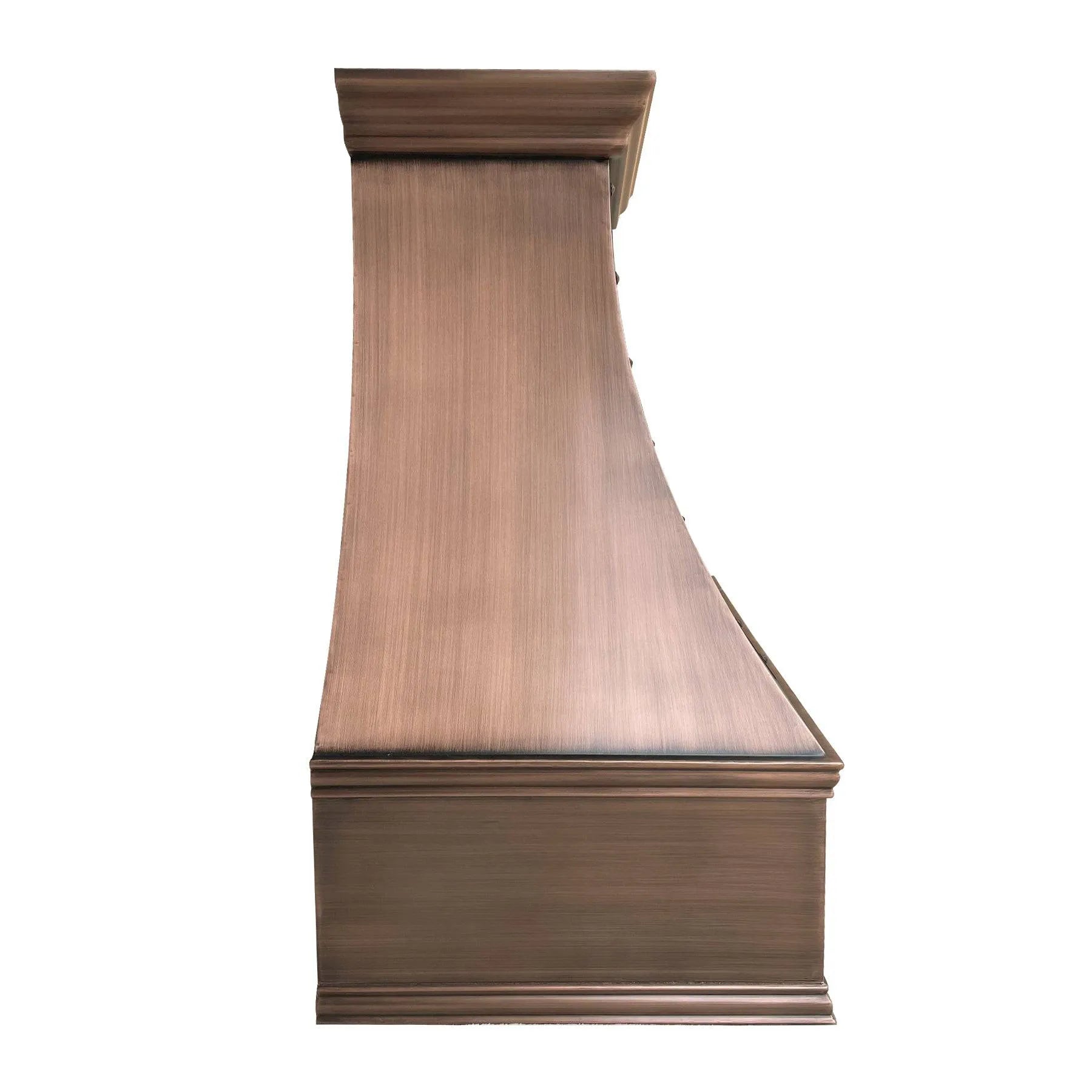 Fobest Copper Custom Range Hood with Three Vertical Straps FCP-97-Copper Range Hood-Fobest