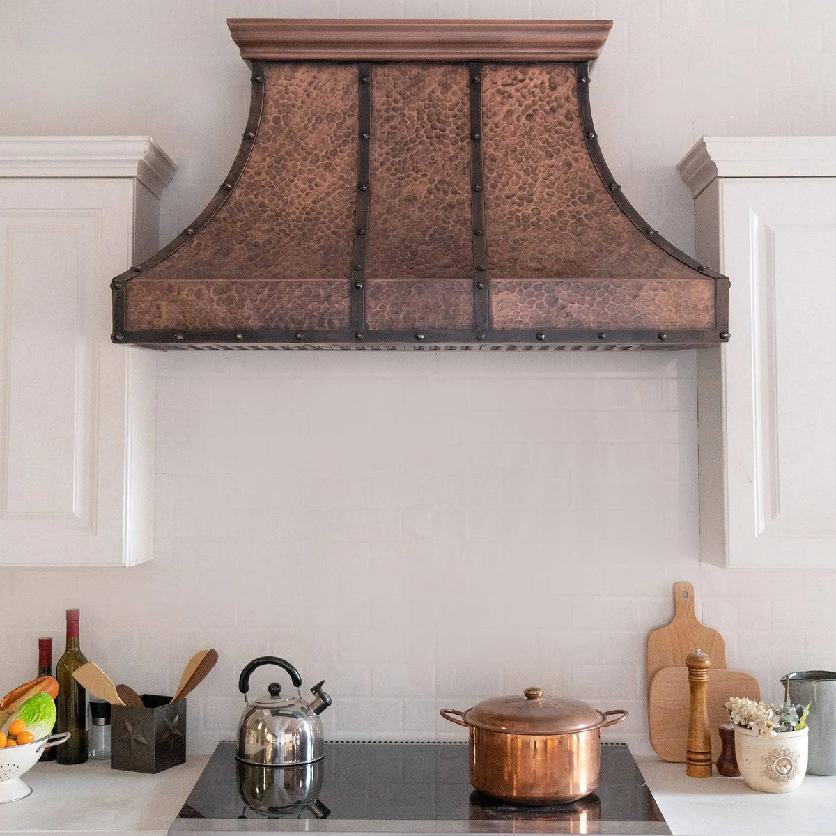 Fobest Copper Custom Stove Hood with Dark Metal Frame FCP-23-Copper Range Hood-Fobest