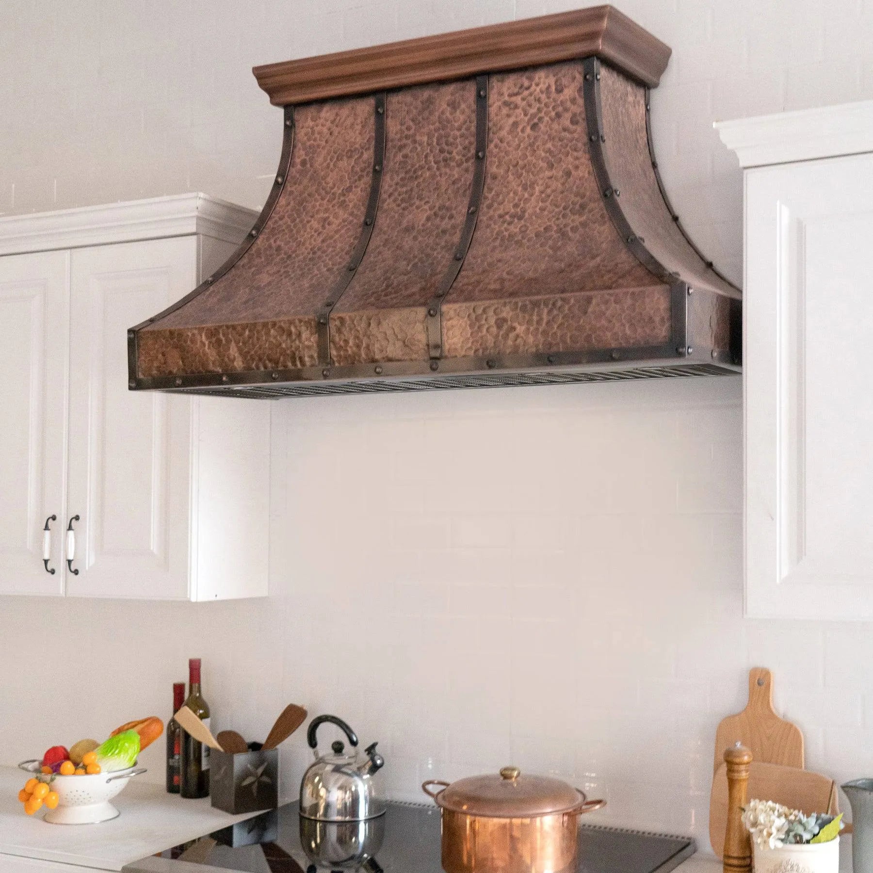 Fobest Copper Custom Stove Hood with Dark Metal Frame FCP-23-Copper Range Hood-Fobest