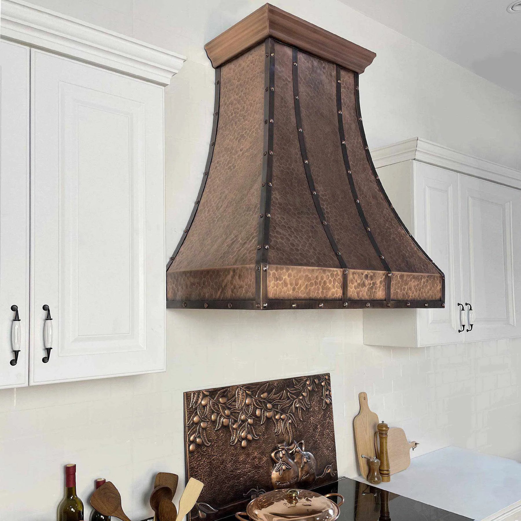 Fobest Copper Custom Stove Hood with Dark Metal Frame FCP-23-Copper Range Hood-Fobest