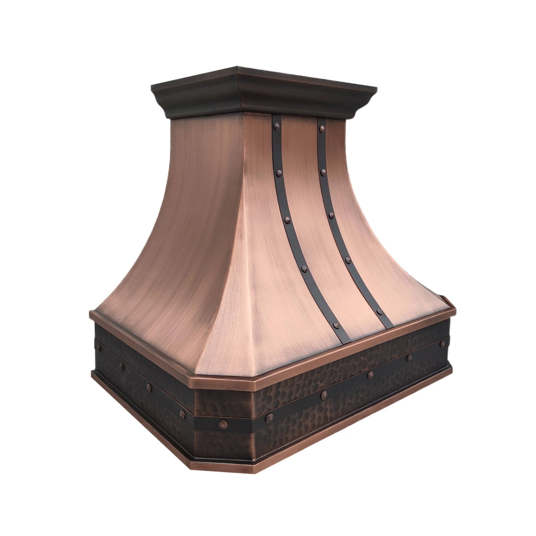 Fobest Copper Kitchen Hood with Dark Antique Apron FCP-239-Copper Range Hood-Fobest