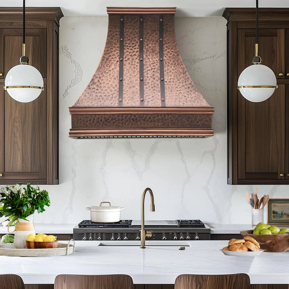 Fobest Copper Kitchen Range Hood with Light Hammered Texture FCP-246-Copper Range Hood-Fobest