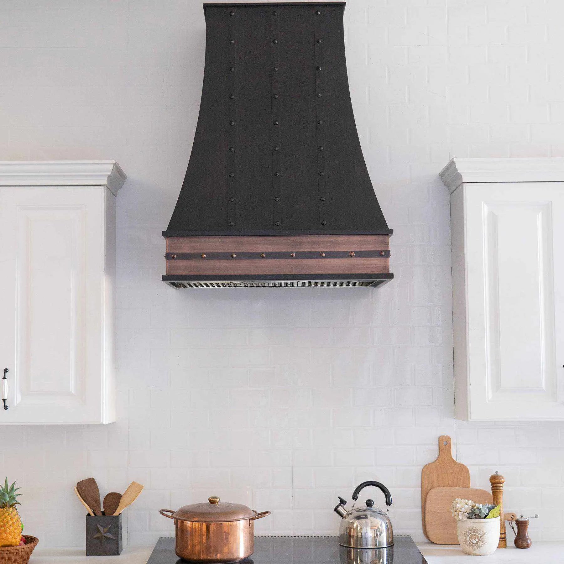 Fobest Copper Range Hood with Antique Copper Apron FCP-82-Copper Range Hood-Fobest