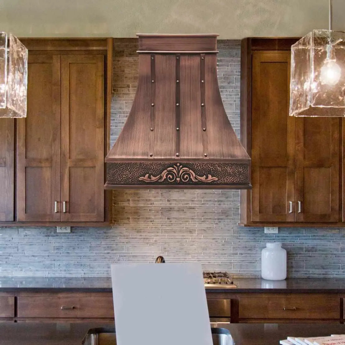 Fobest Copper Range Hood with Apron Design FCP-160-Copper Range Hood-Fobest