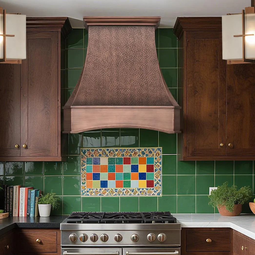 Fobest Copper Range Hood with Bottom Arched Design FCP-43-Copper Range Hood-Fobest