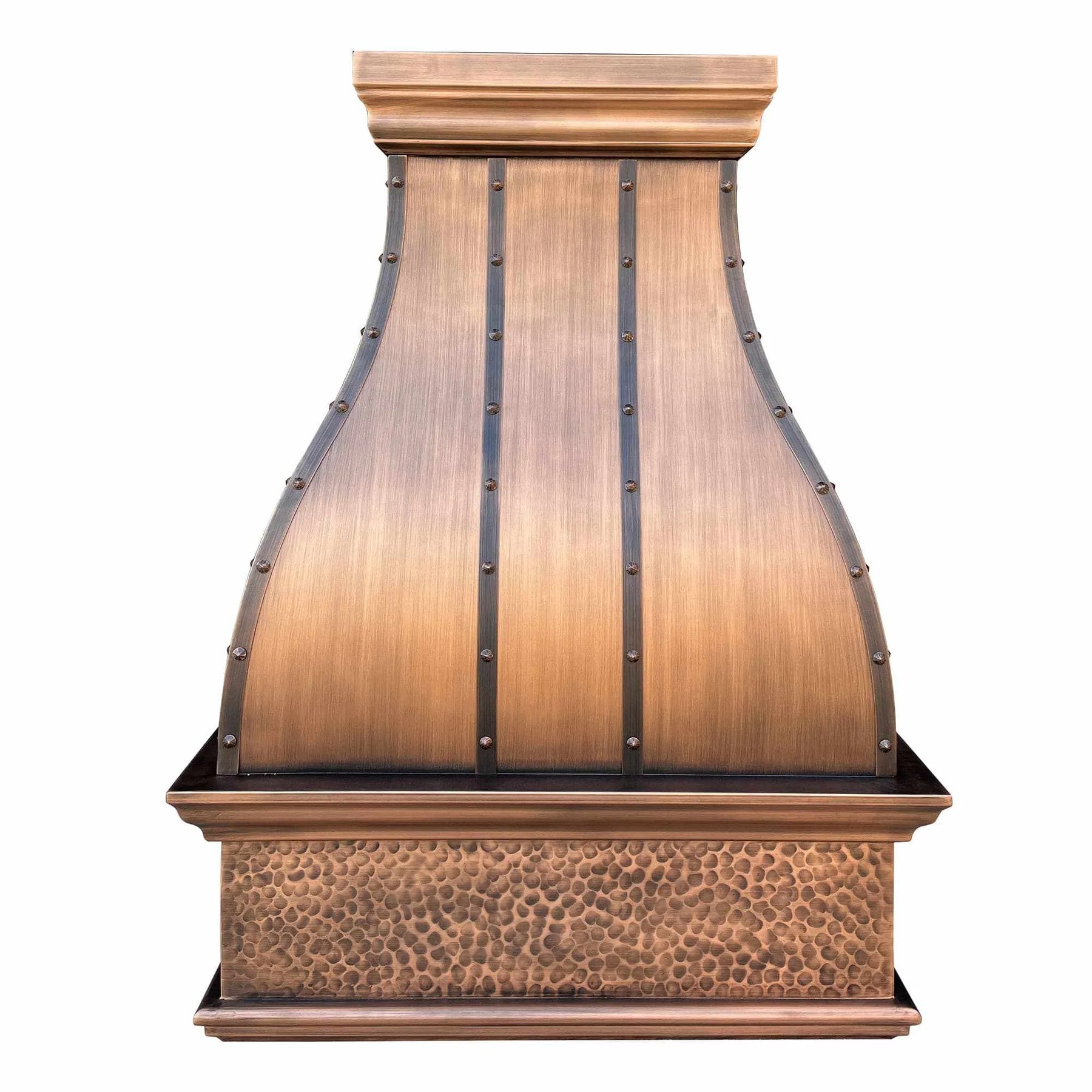Fobest Copper Range Hood with Hammered Bottom Apron FCP-44-Copper Range Hood-Fobest
