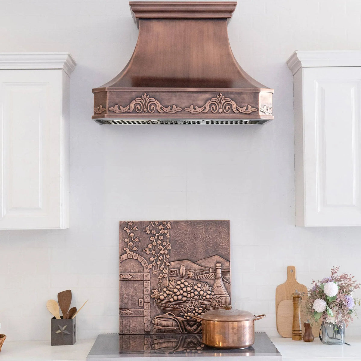 Fobest Copper Range Hood with Handmade Apron FCP-92-Copper Range Hood-Fobest