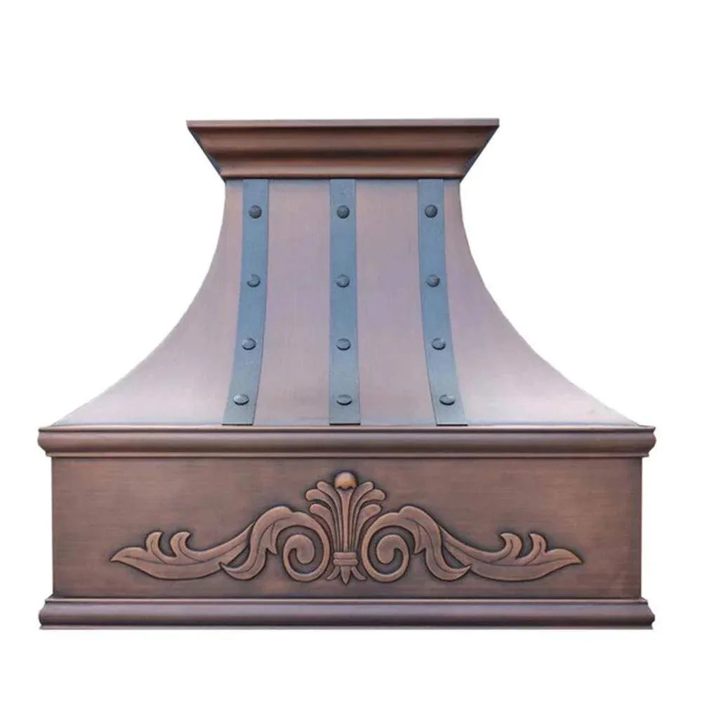 Fobest Copper Range Hood with Handmade Apron Finish FCP-42-Copper Range Hood-Fobest