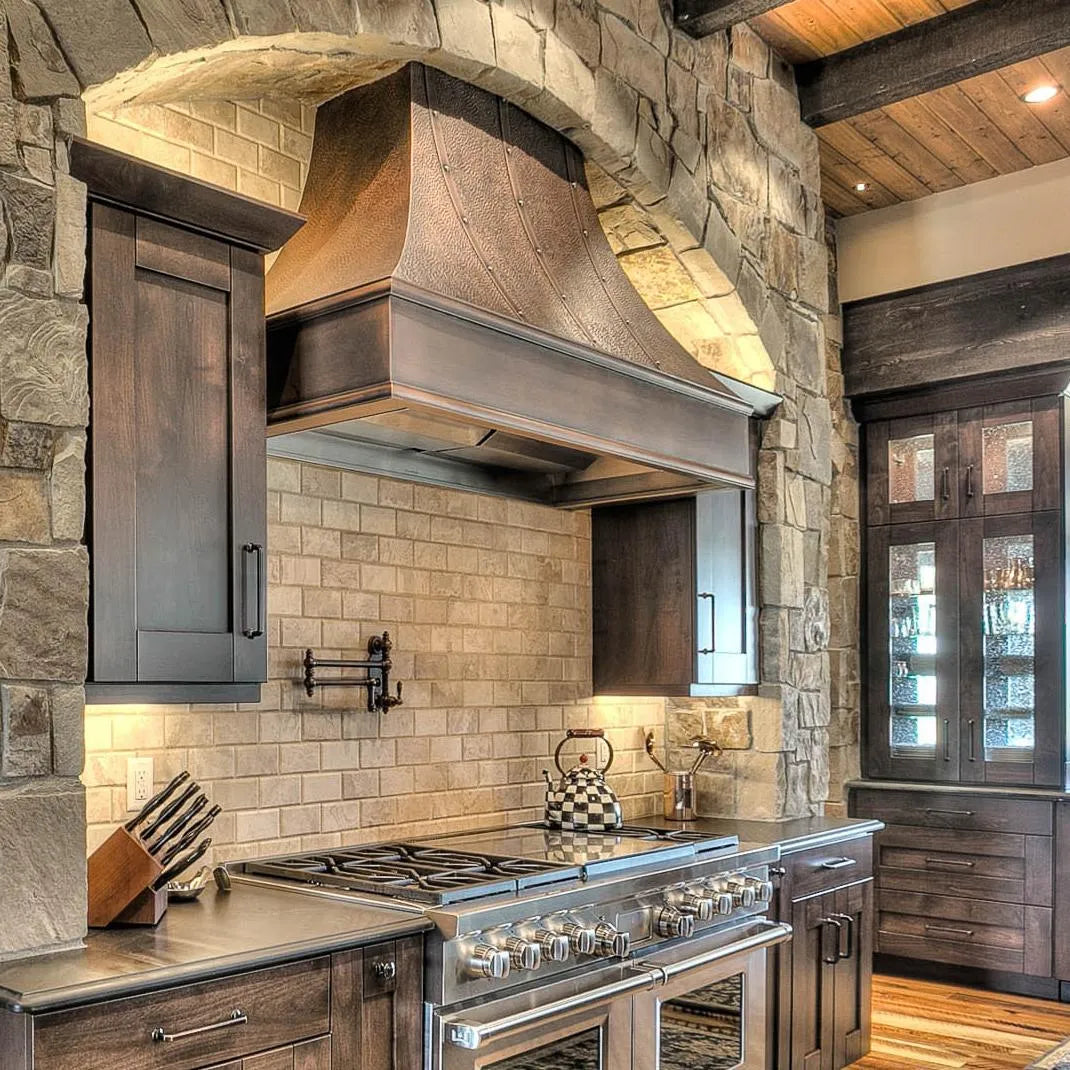 Fobest Copper Range Hood with Handmade Apron Finish FCP-42-Copper Range Hood-Fobest