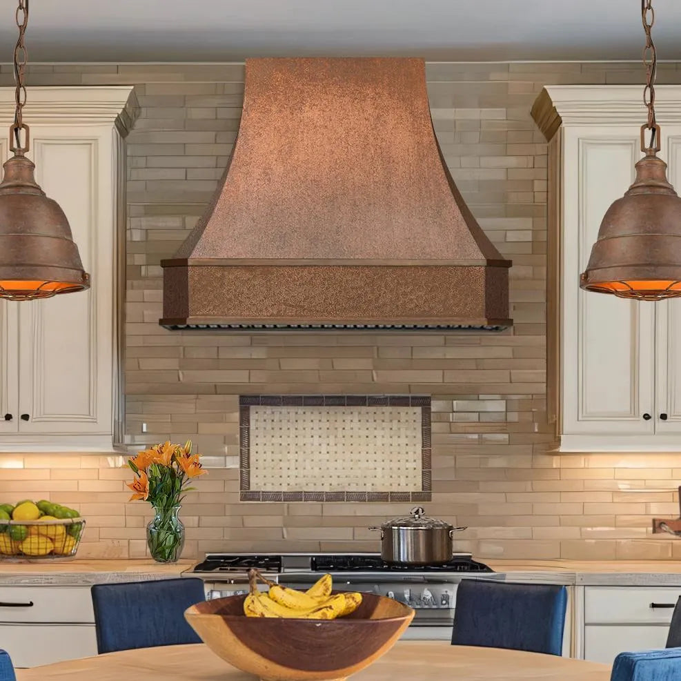 Fobest Copper Vent Hood Cover with Vintage Design FCP-240-Copper Range Hood-Fobest
