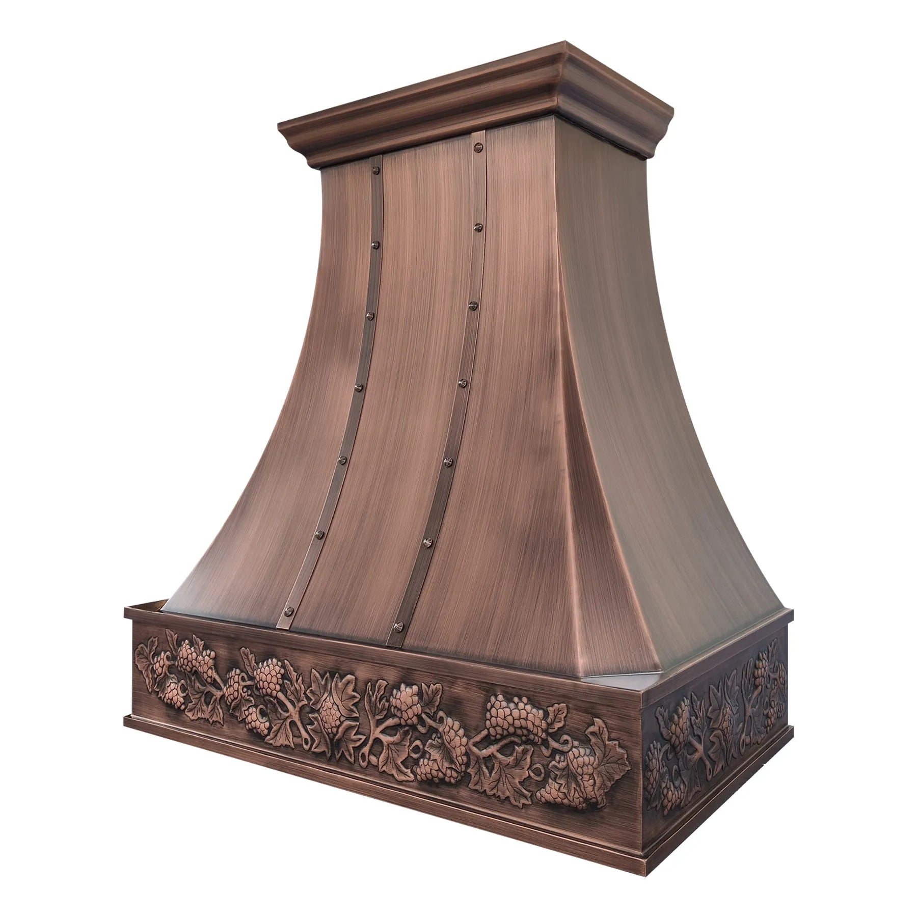 Fobest Copper Vent Hood with Grape Vine Detail -FCP-283-Copper Range Hood-Fobest