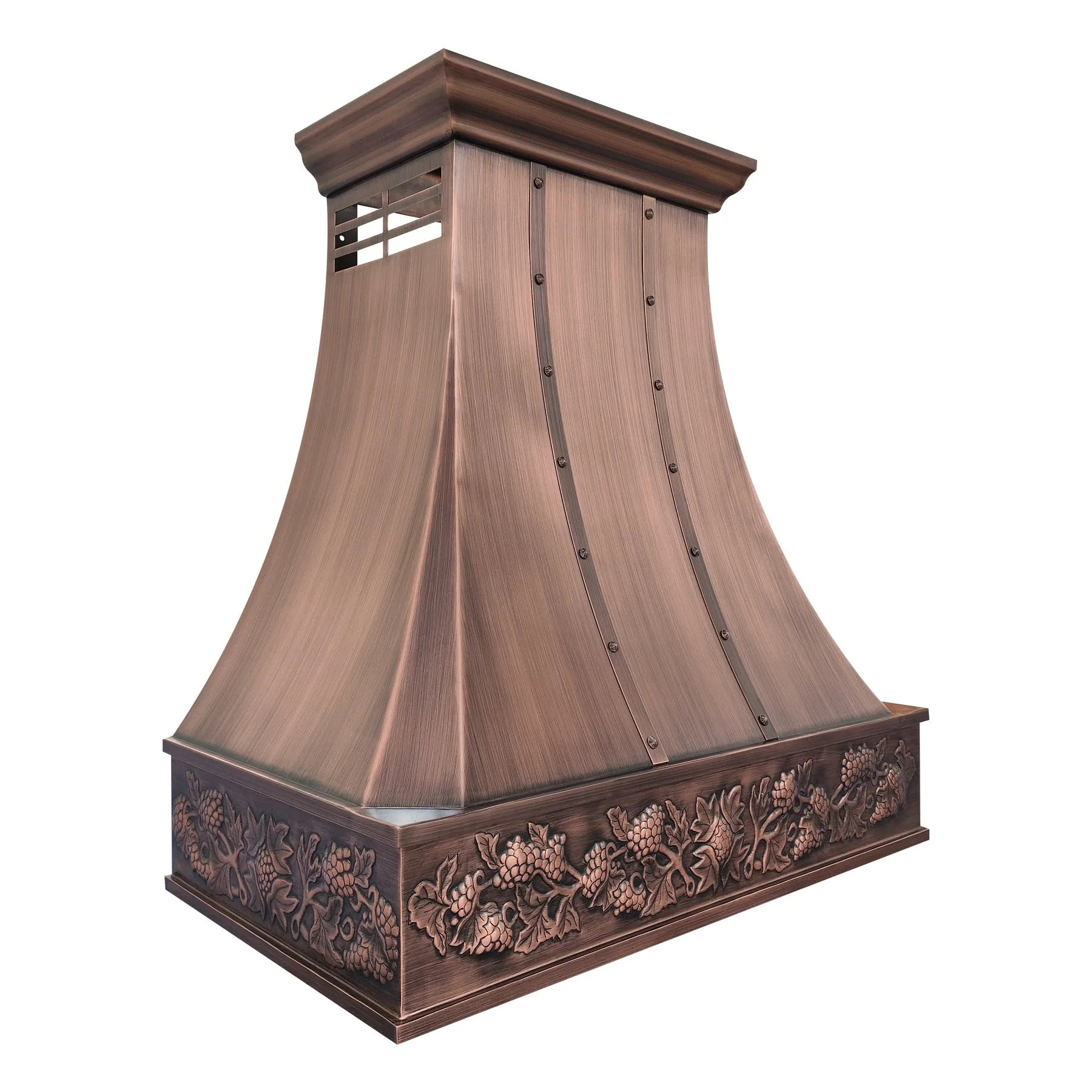 Fobest Copper Vent Hood with Grape Vine Detail -FCP-283-Copper Range Hood-Fobest