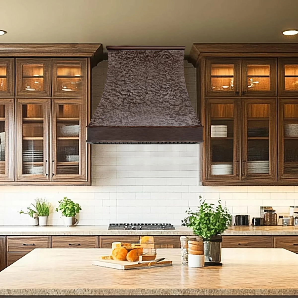 Fobest Copper Vent Hood with Hammer Design FCP-194-Copper Range Hood-Fobest