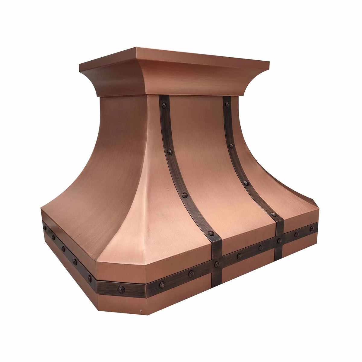 Fobest Copper Vent Hood with Two Copper Belts FCP-177-Copper Range Hood-Fobest