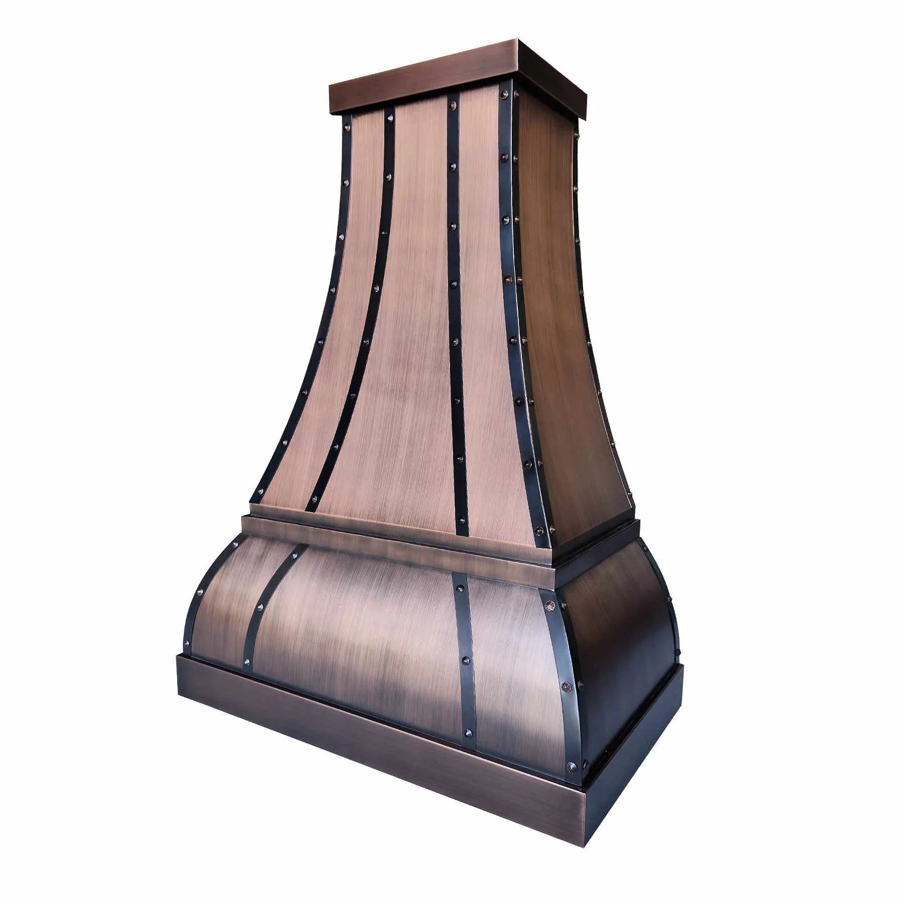 Fobest Copper Vent Hood with Two Curved Straps FCP-175-Copper Range Hood-Fobest