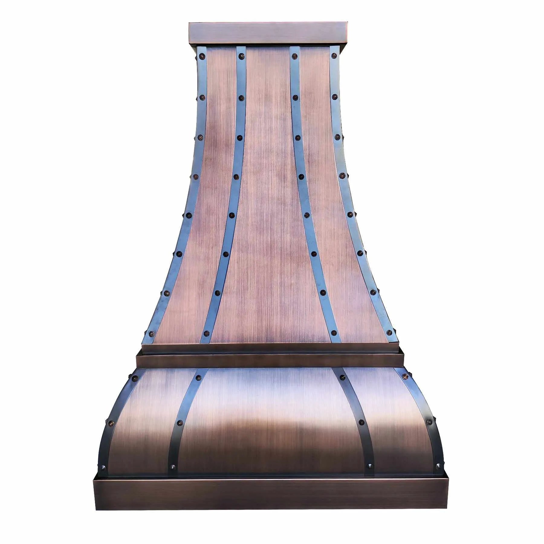 Fobest Copper Vent Hood with Two Curved Straps FCP-175-Copper Range Hood-Fobest
