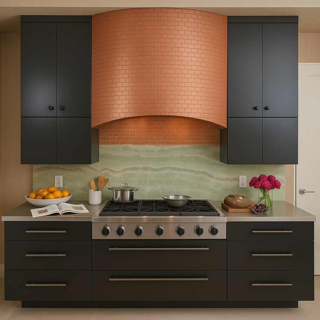 Fobest Curved Brick-Pattern Copper Range Hood-FCP-288-Copper Range Hood-Fobest