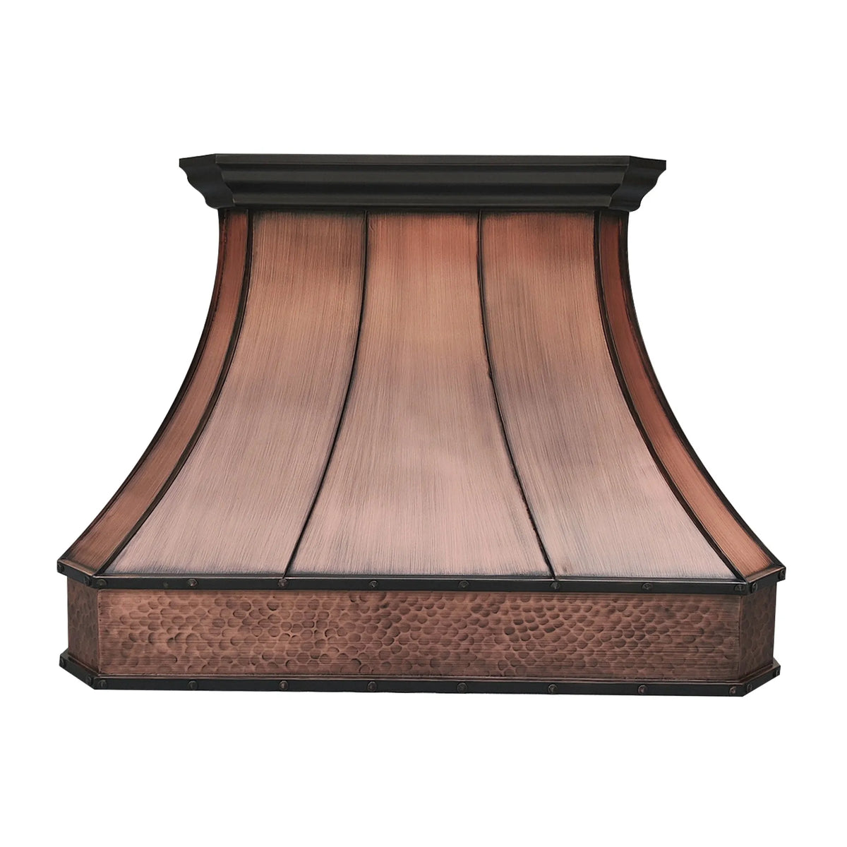 Fobest Curved Copper Range Hood with Hammered Apron Detail FCP-252-Copper Range Hood-Fobest
