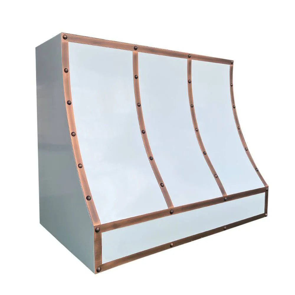 Fobest Curved Range Hood with Copper Accent FSS-52-Stainless Steel Range Hood-Fobest