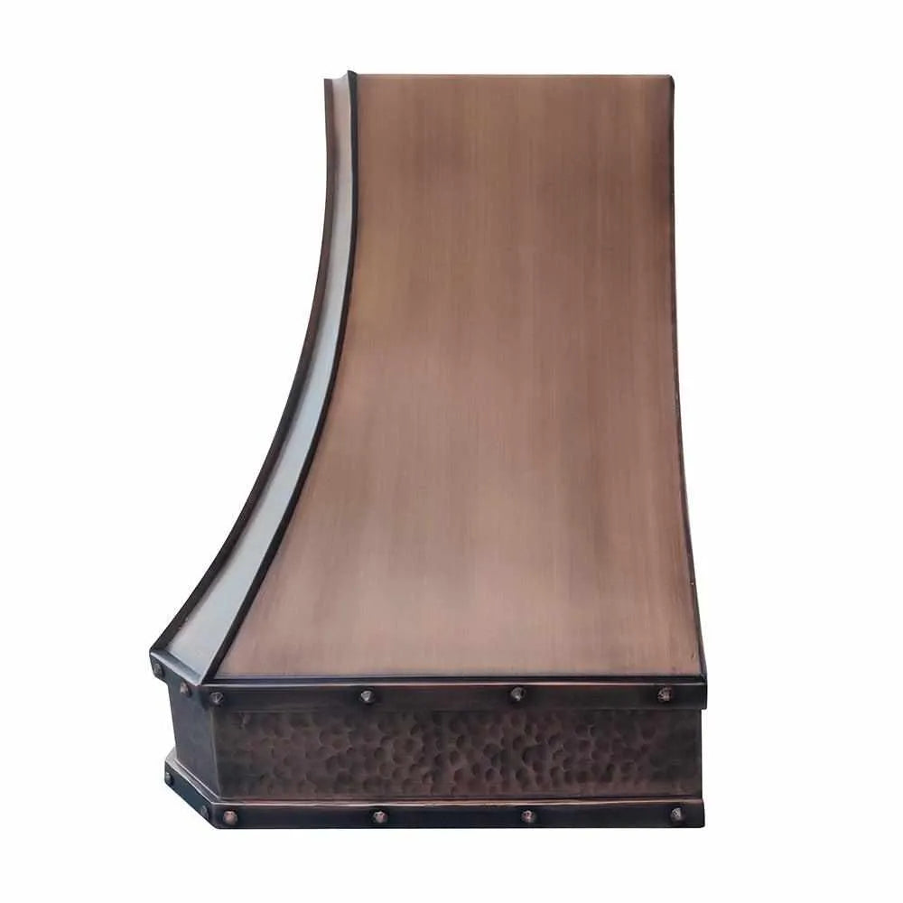 Fobest Custom Antique Copper Range Hood with Apron Pattern FCP-131-Copper Range Hood-Fobest
