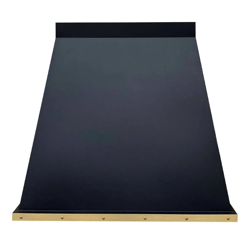 Fobest Custom Black Stainless Steel Range Hood with Brass Bottom FSS-67-Stainless Steel Range Hood-Fobest