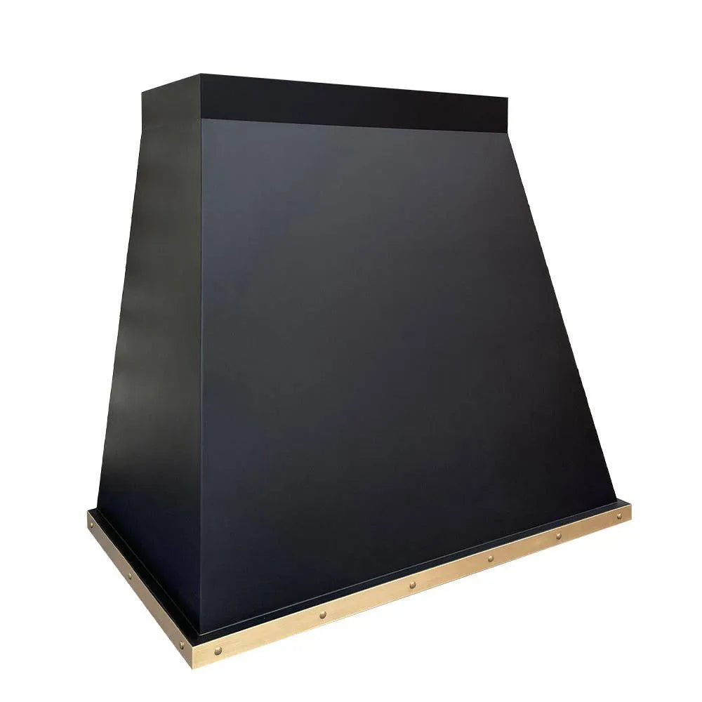 Fobest Custom Black Stainless Steel Range Hood with Brass Bottom FSS-67-Stainless Steel Range Hood-Fobest