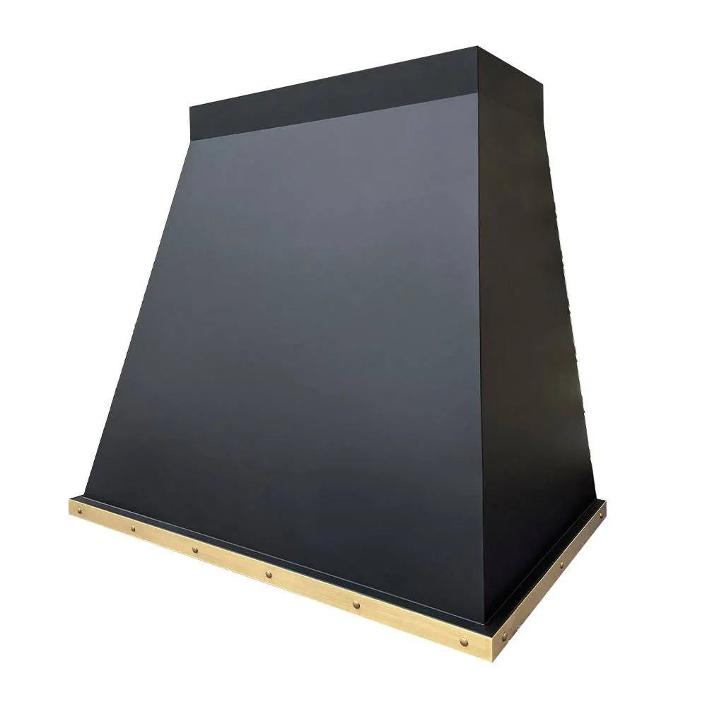 Fobest Custom Black Stainless Steel Range Hood with Brass Bottom FSS-67-Stainless Steel Range Hood-Fobest