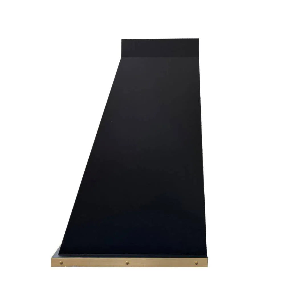 Fobest Custom Black Stainless Steel Range Hood with Brass Bottom FSS-67-Stainless Steel Range Hood-Fobest
