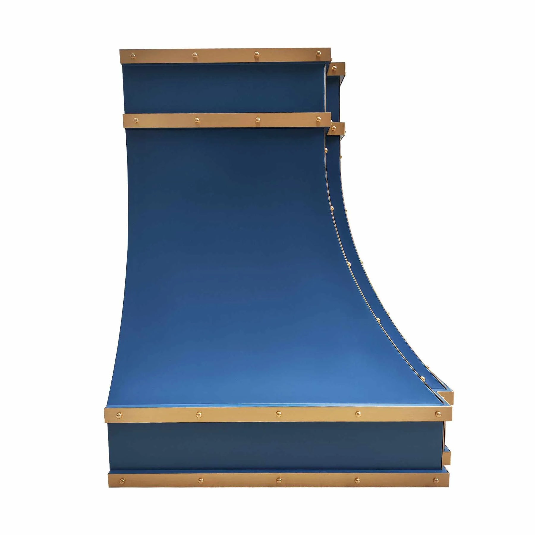 Fobest Custom Blue Range Hood Stainless Steel with Brass Trims FSS-210-Stainless Steel Range Hood-Fobest
