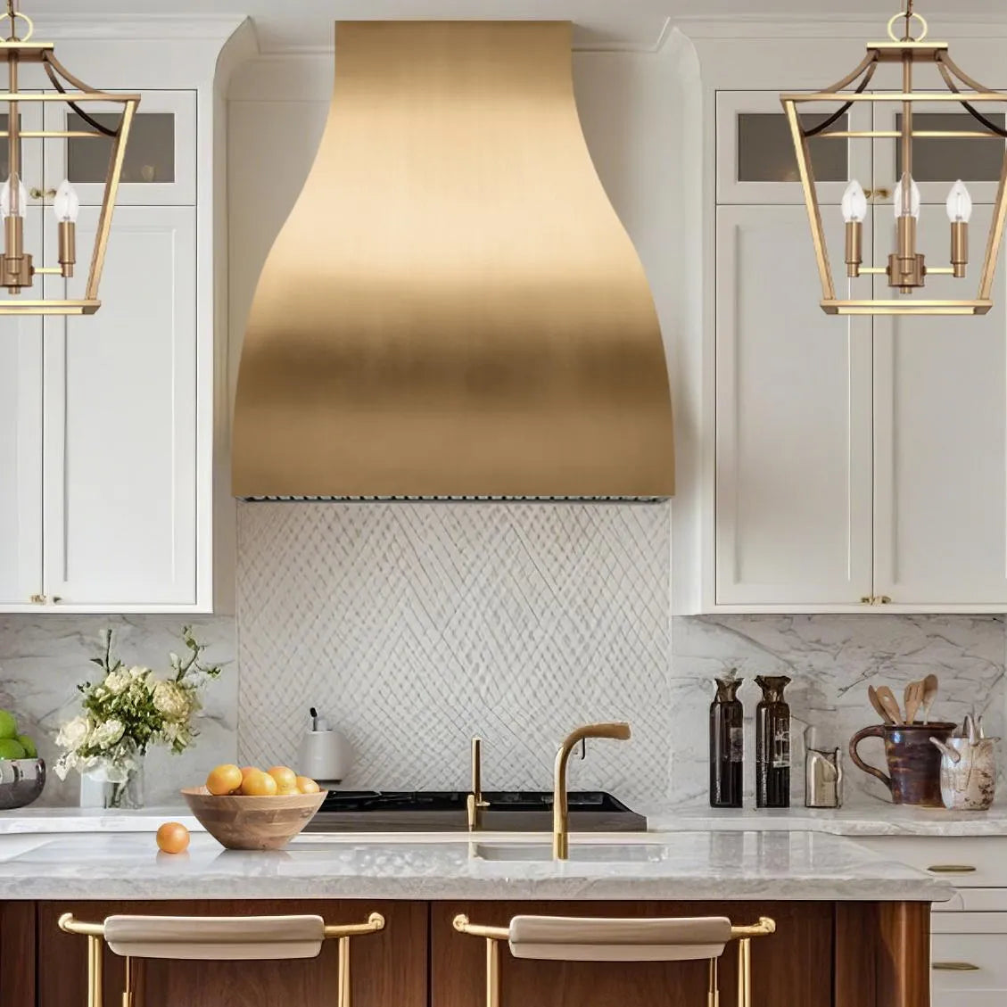 Fobest Custom Brass Kitchen Hood with Bell Shape FSS-364-Stainless Steel Range Hood-Fobest