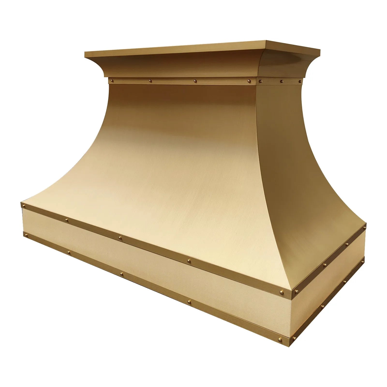 Fobest Custom Brass Kitchen Hood with Smooth Curved FSS-410-Stainless Steel Range Hood-Fobest