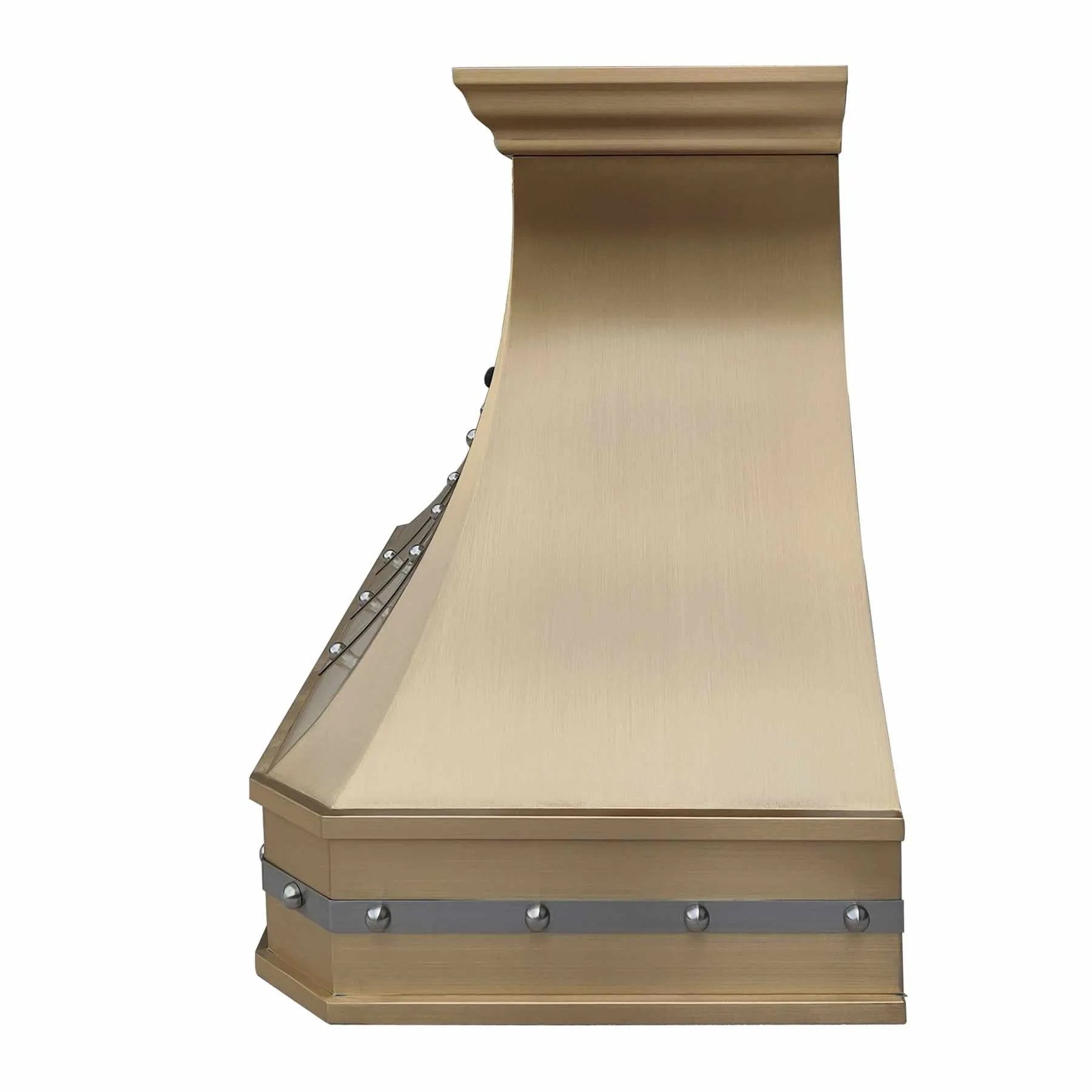 Fobest Custom Brass Range Hood with Stainless Steel Straps FSS-281-Stainless Steel Range Hood-Fobest