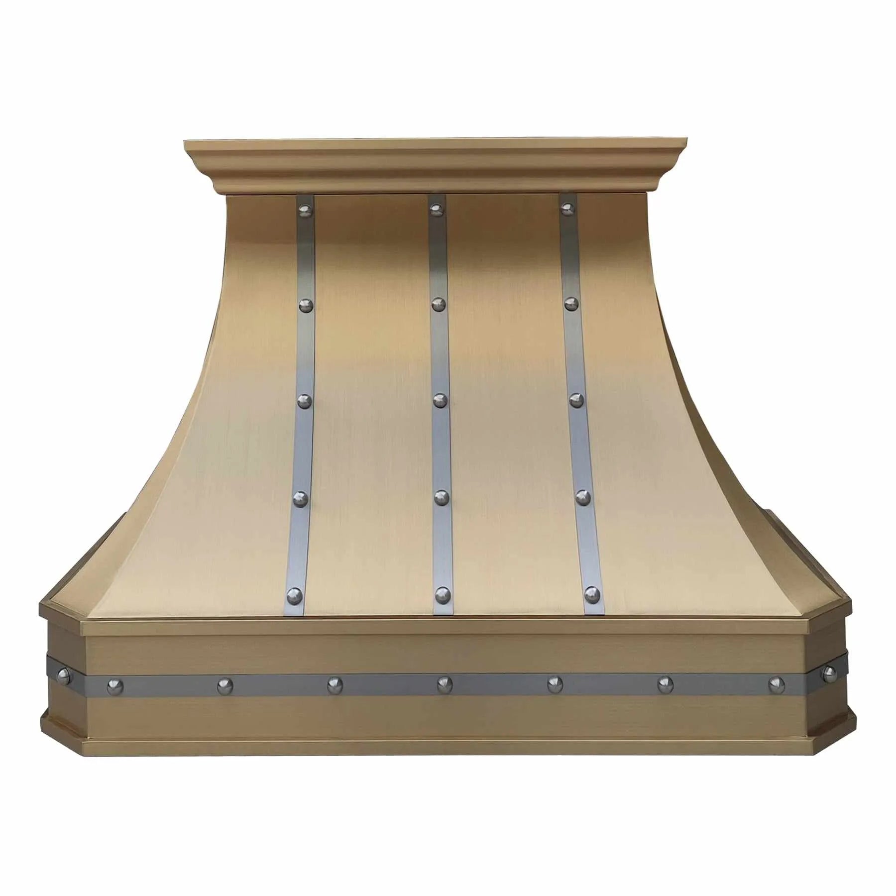 Fobest Custom Brass Range Hood with Stainless Steel Straps FSS-281-Stainless Steel Range Hood-Fobest
