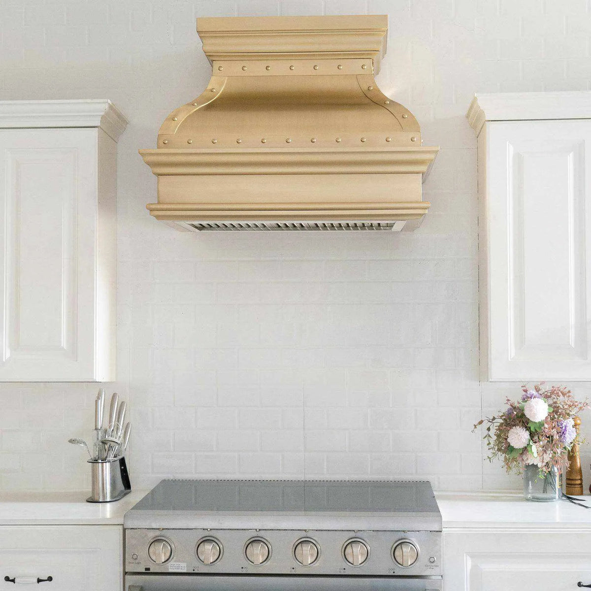 Fobest Custom Brushed Brass Range Hood FSS-123-Stainless Steel Range Hood-Fobest