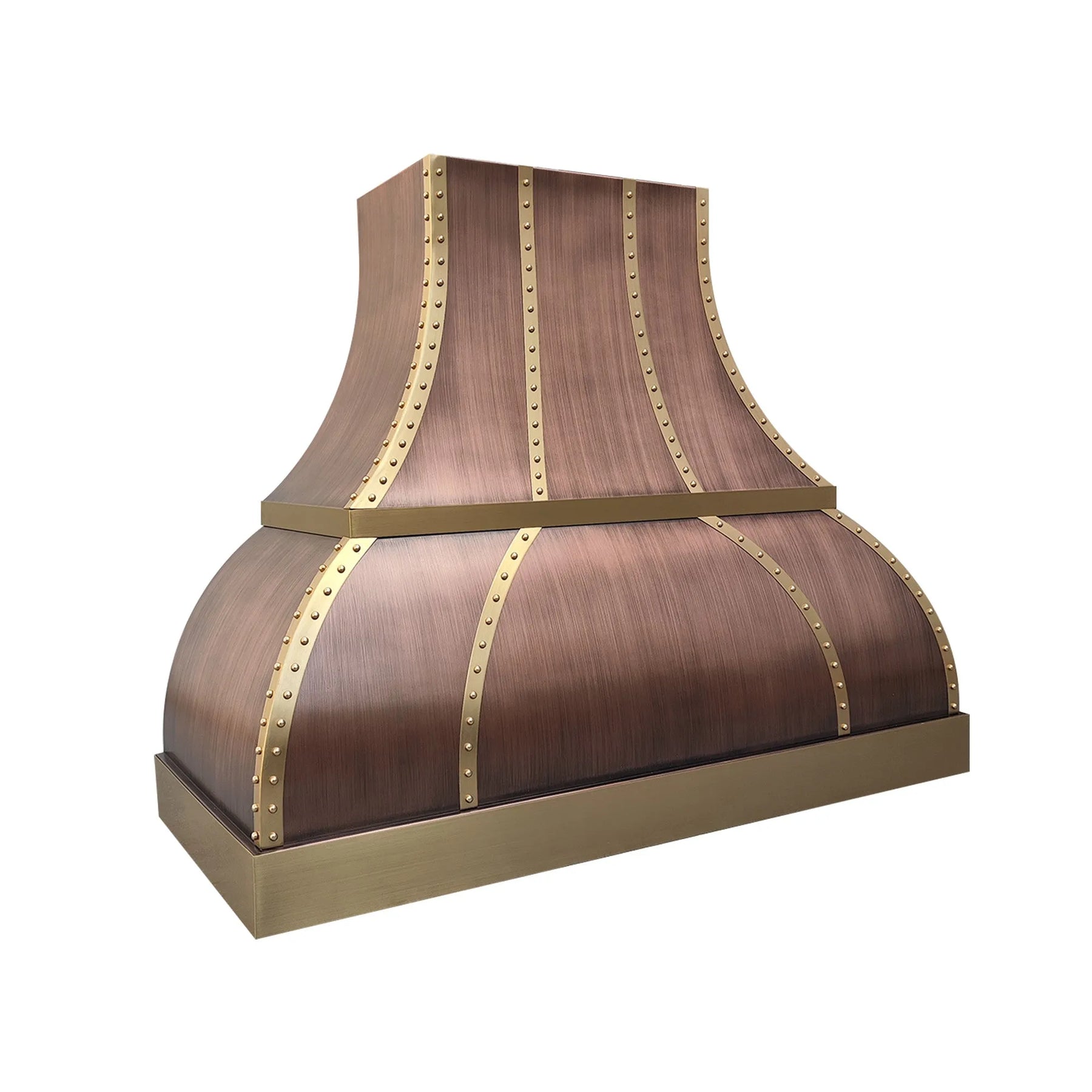 Fobest Custom Copper Kitchen Hood with Brass Decor FCP-249-Copper Range Hood-Fobest