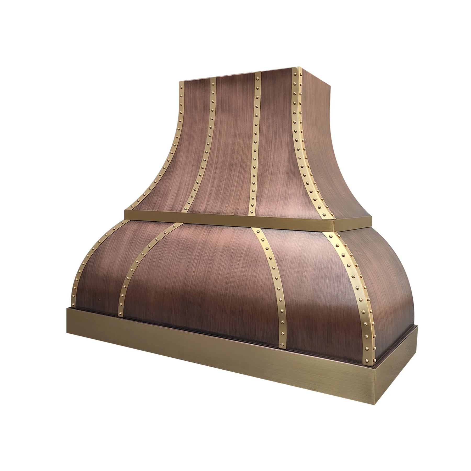 Fobest Custom Copper Kitchen Hood with Brass Decor FCP-249-Copper Range Hood-Fobest
