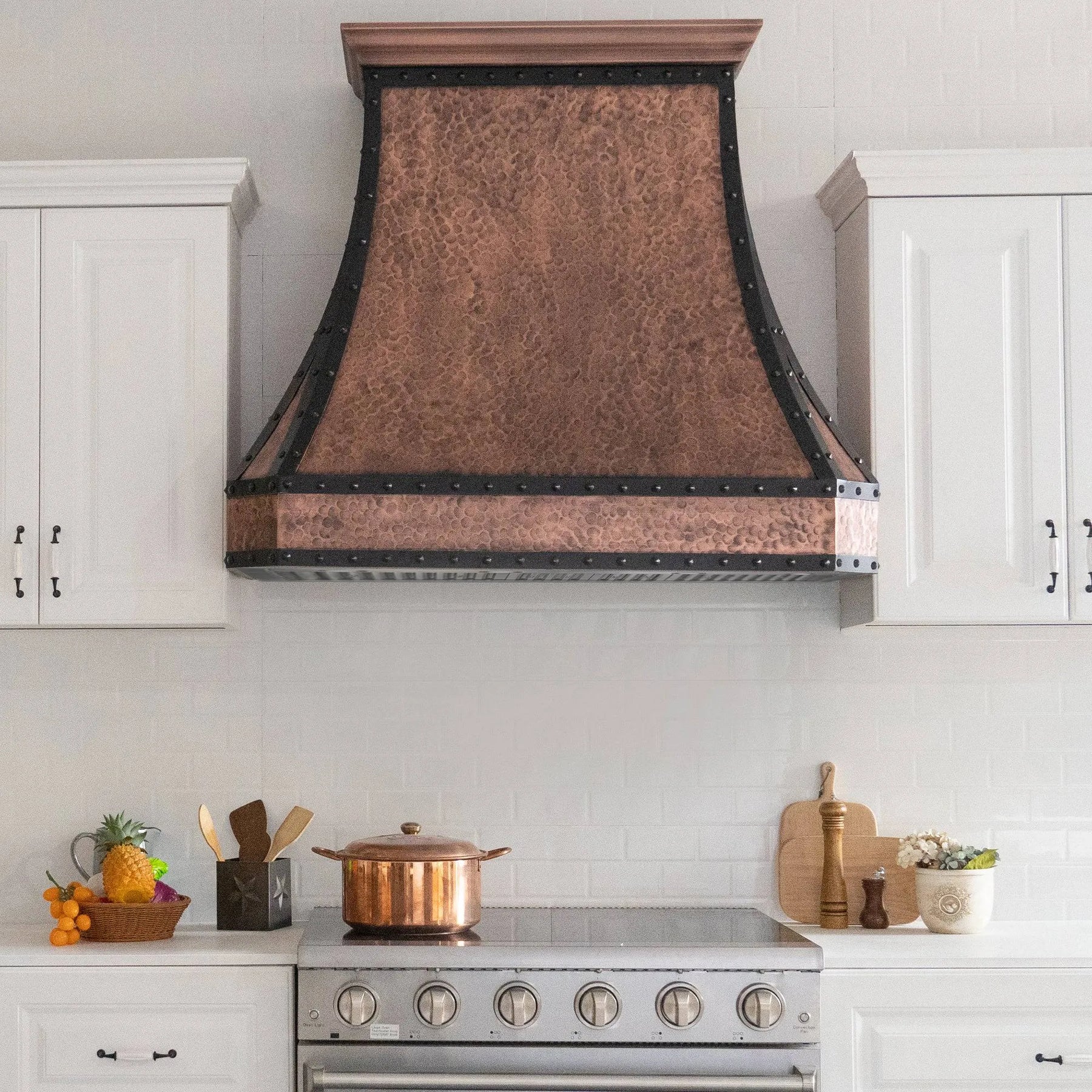 Fobest Custom Copper Kitchen Hood with Metal Black Frame FCP-63-Copper Range Hood-Fobest
