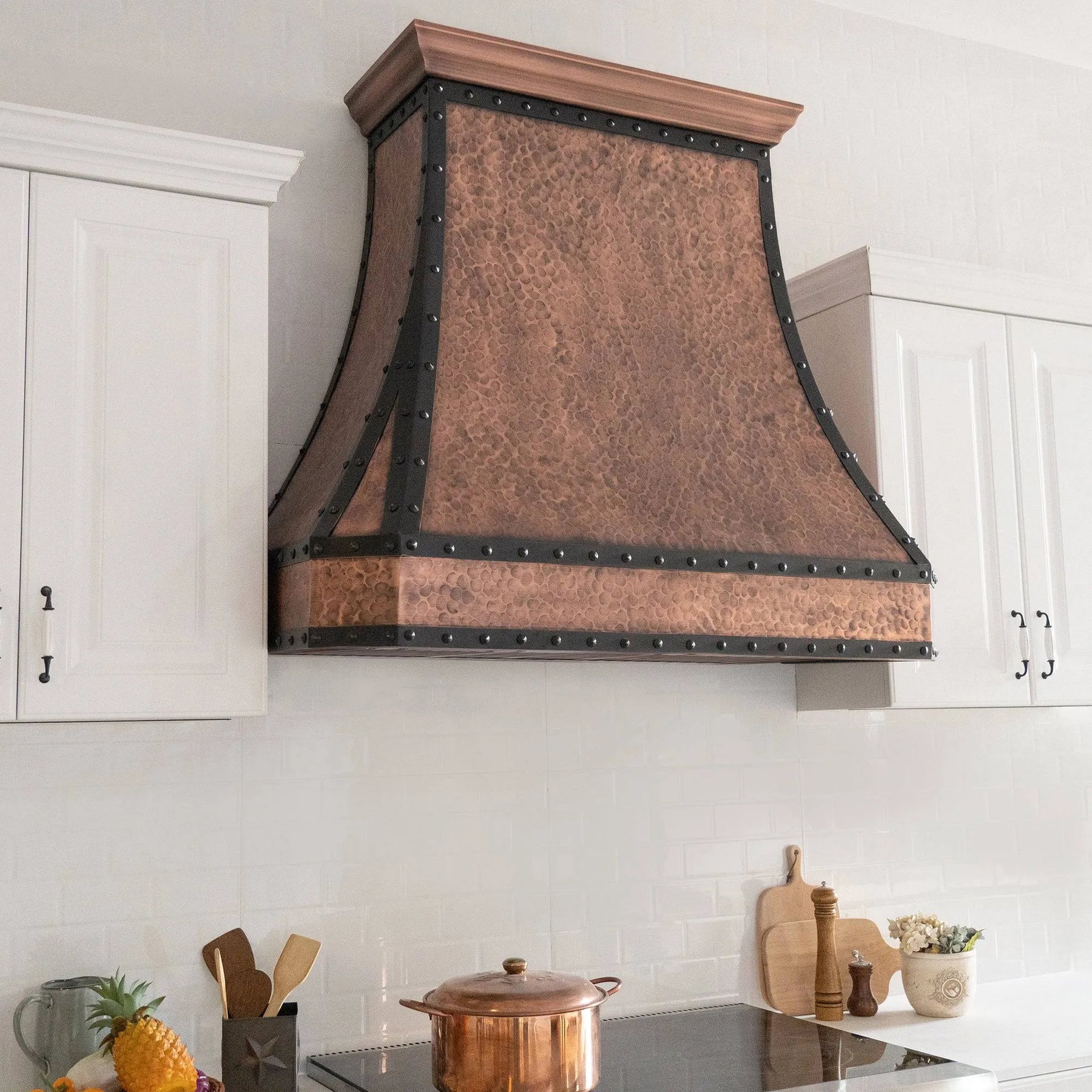 Fobest Custom Copper Kitchen Hood with Metal Black Frame FCP-63-Copper Range Hood-Fobest