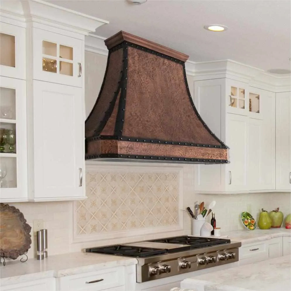 Fobest Custom Copper Kitchen Hood with Metal Black Frame FCP-63-Copper Range Hood-Fobest