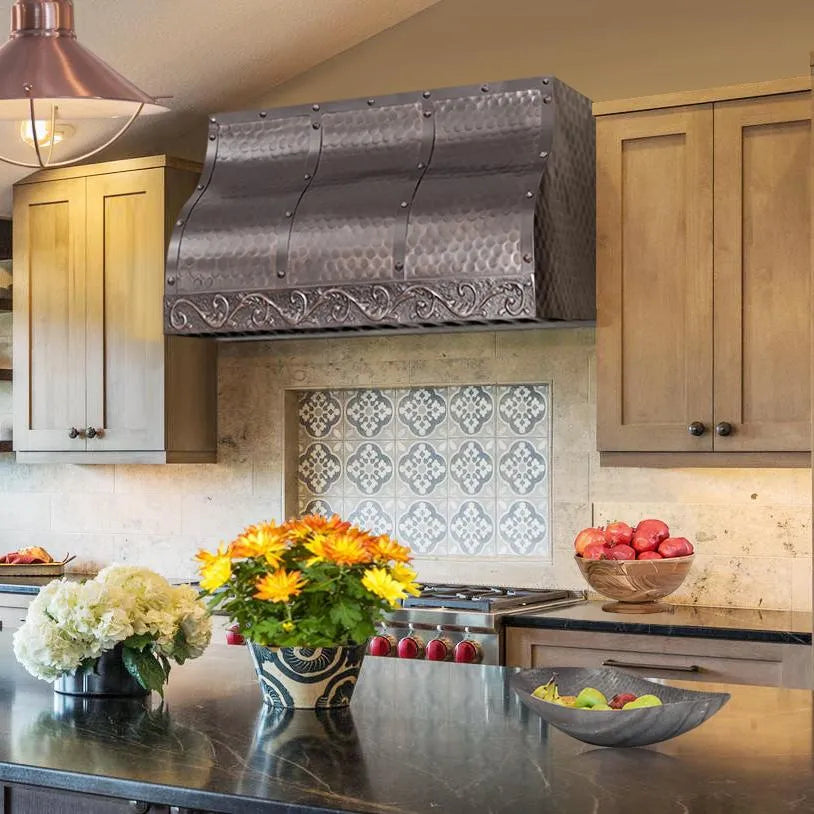 Fobest Custom Copper Range Hood with Dark Antique Finish FCP-202-Copper Range Hood-Fobest