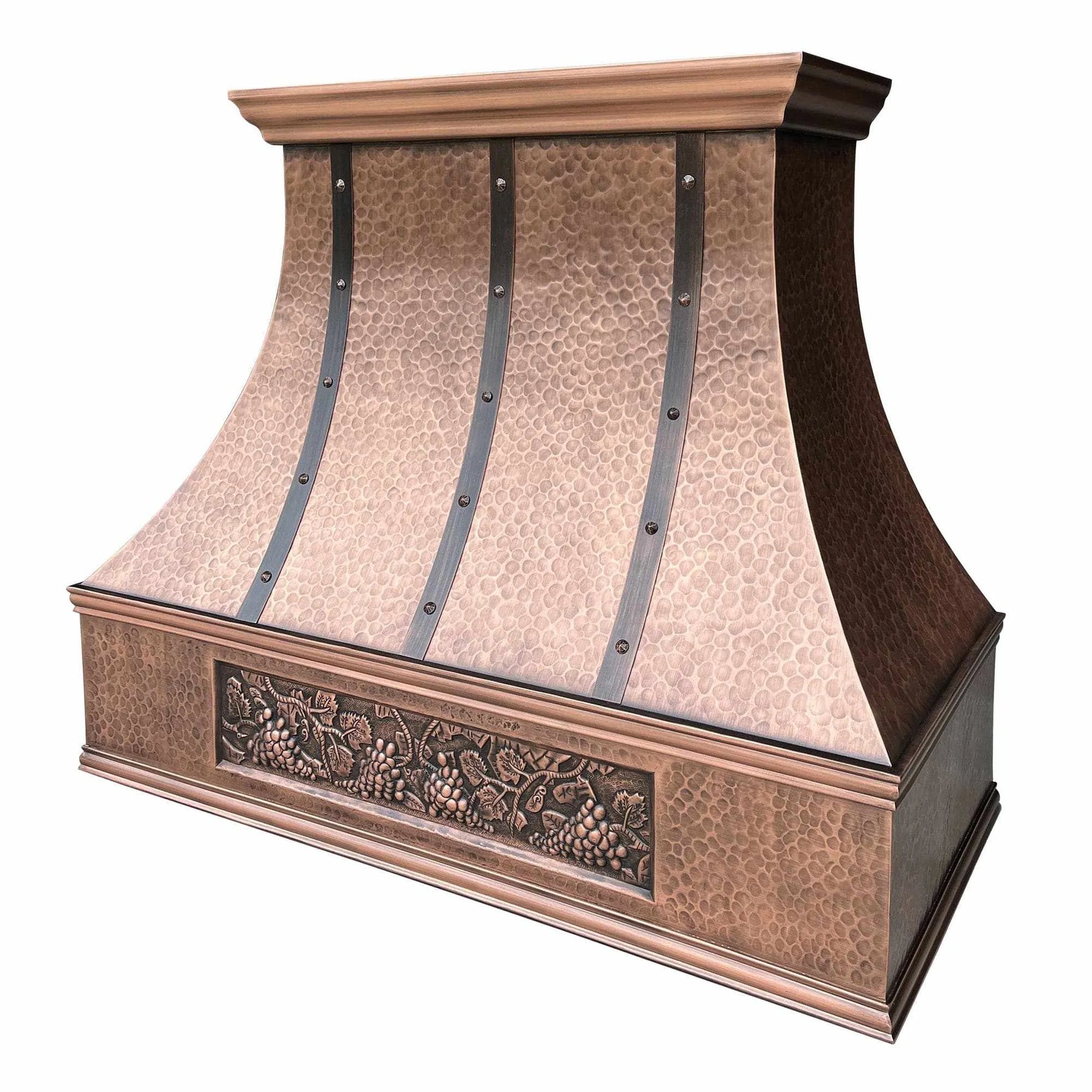 Fobest Custom Copper Range Hood with Dark Straps FCP-5-Copper Range Hood-Fobest