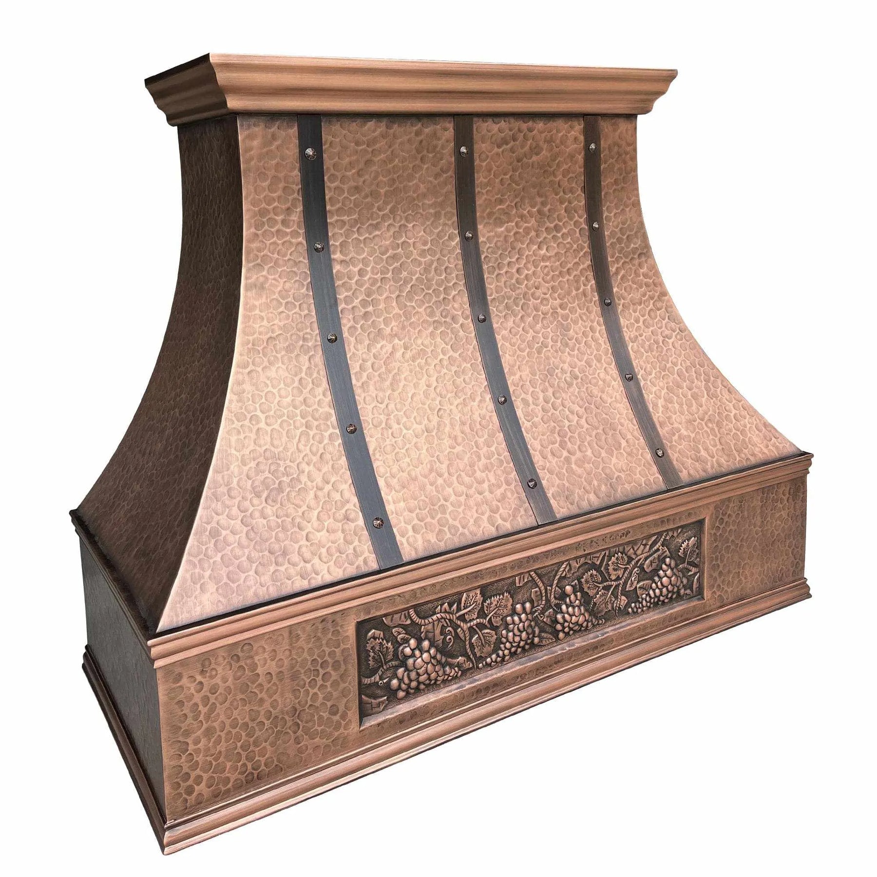 Fobest Custom Copper Range Hood with Dark Straps FCP-5-Copper Range Hood-Fobest