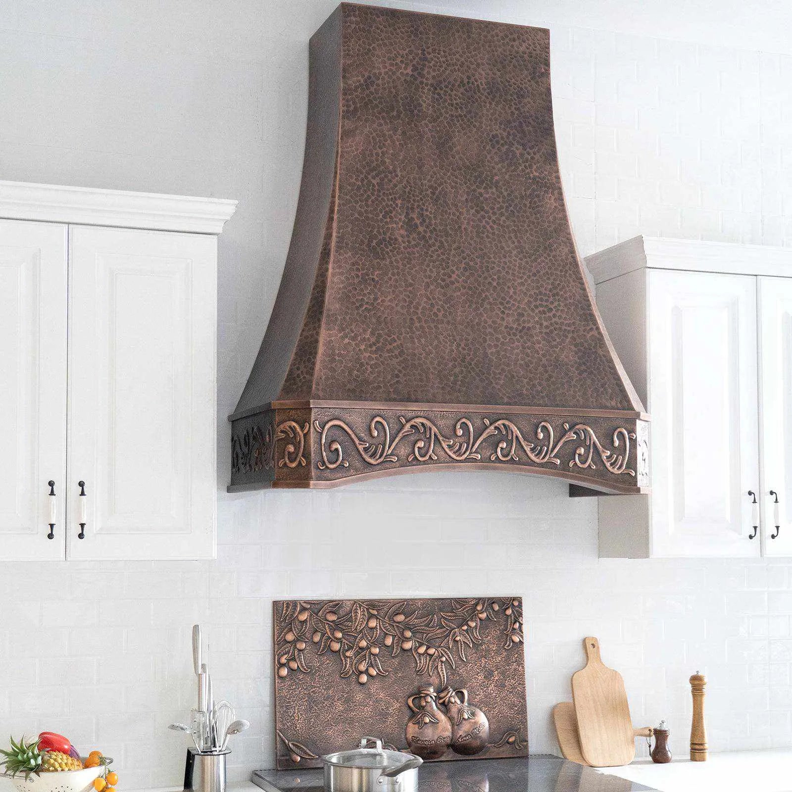 Fobest Custom Copper Range Hood with Farmhouse Bottom Arched Design FCP-91-Copper Range Hood-Fobest