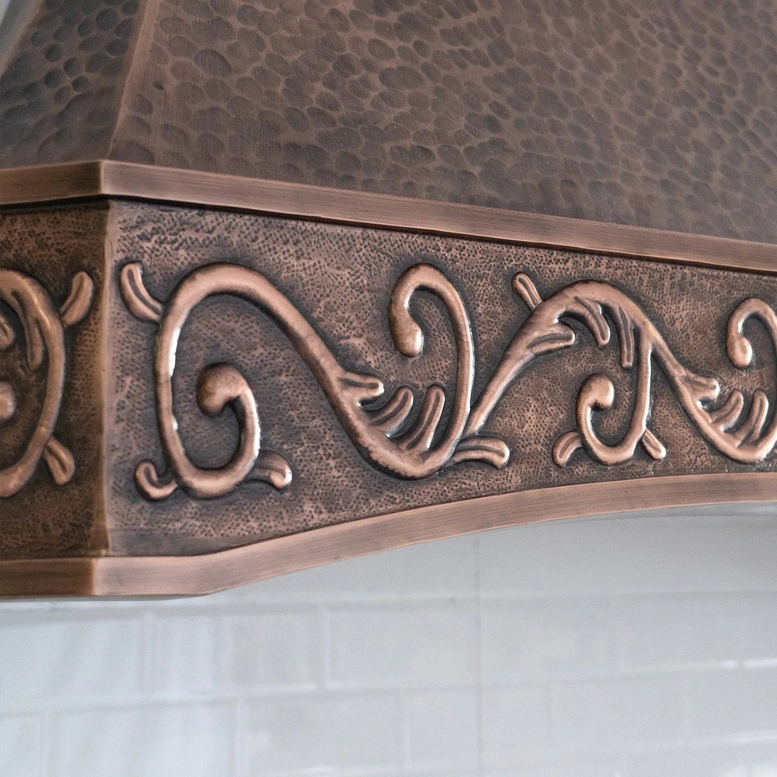 Fobest Custom Copper Range Hood with Farmhouse Bottom Arched Design FCP-91-Copper Range Hood-Fobest